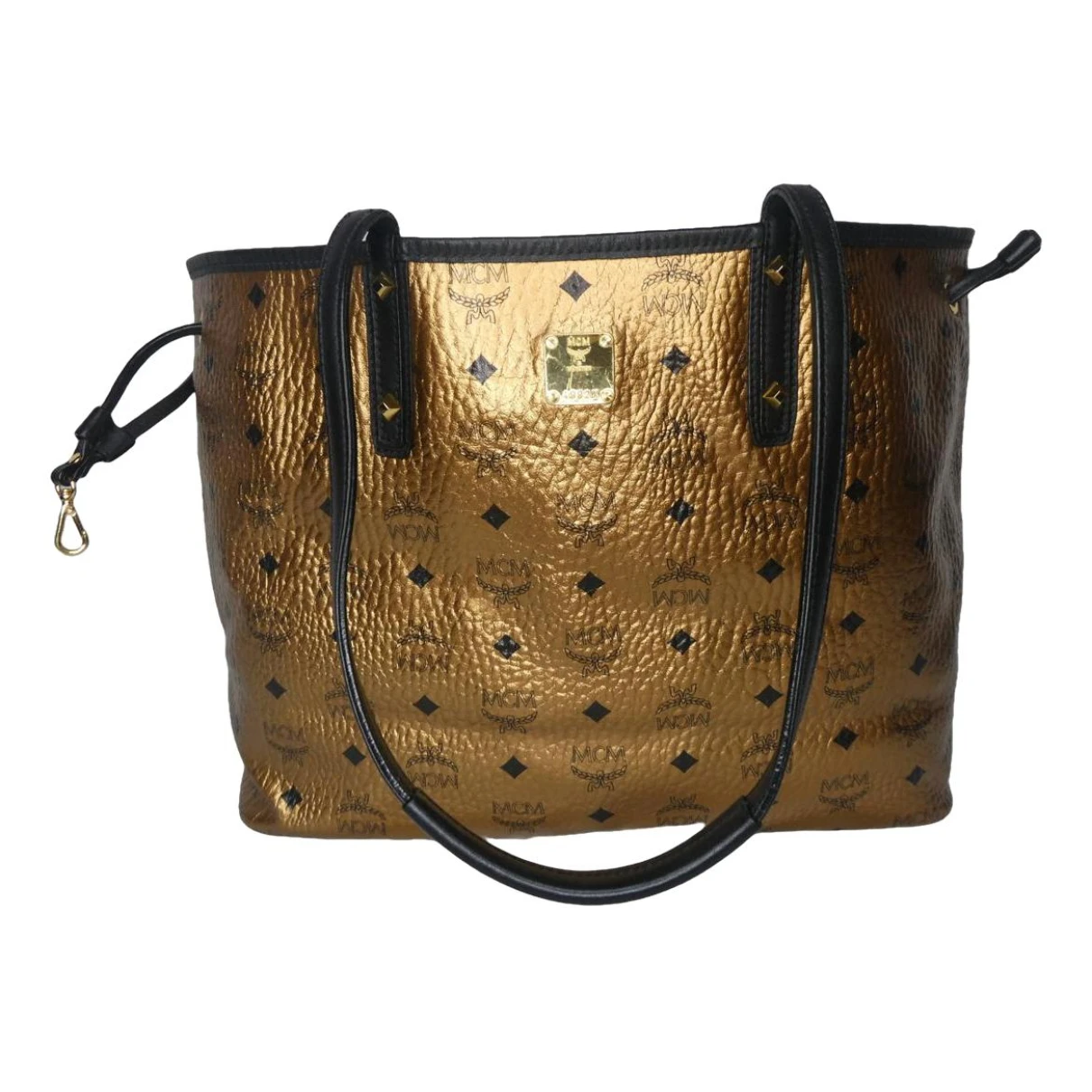 Pre-owned Mcm Anya Leather Handbag In Gold