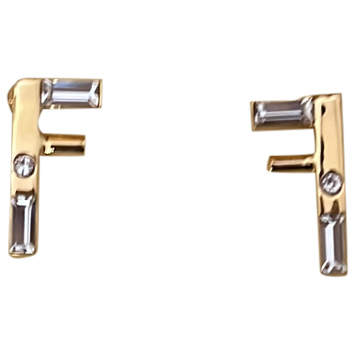 Pre-owned Fendi Earrings In Gold