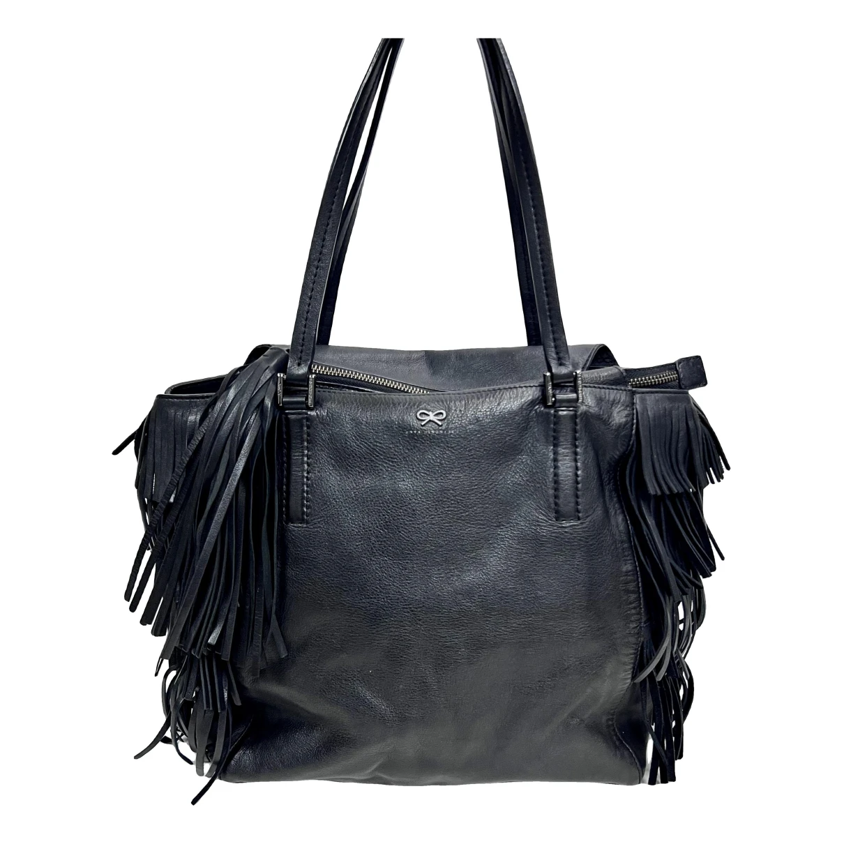 Pre-owned Anya Hindmarch Leather Handbag In Black