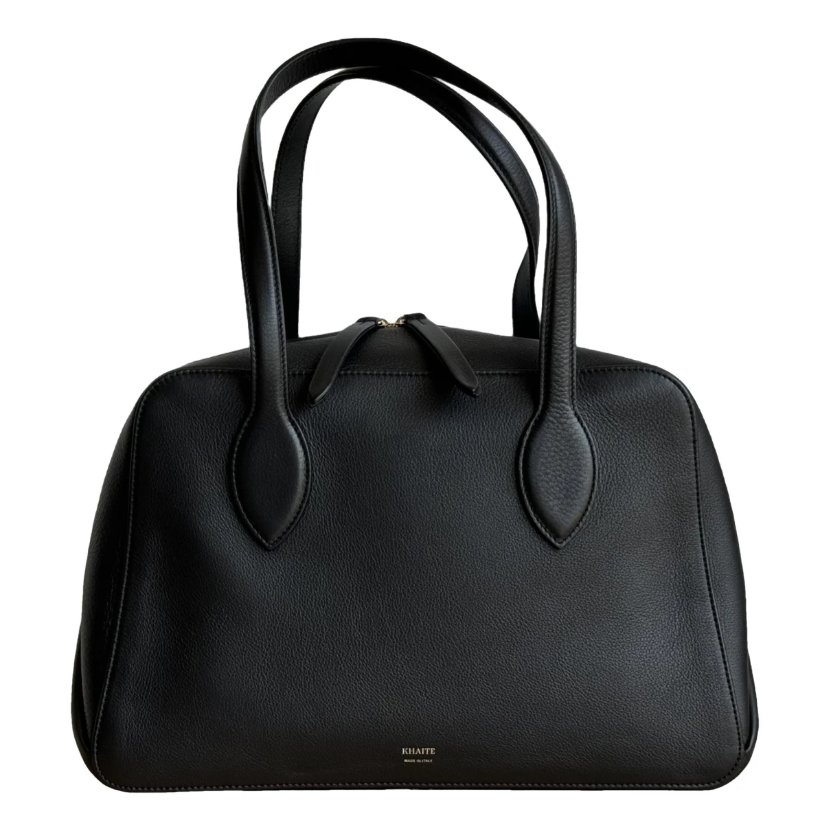 Pre-owned Khaite Maeve Leather Handbag In Black