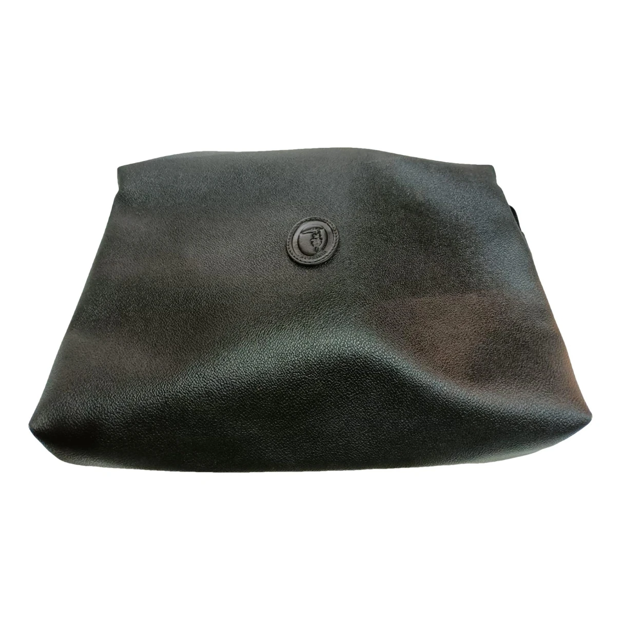 Pre-owned Trussardi Leather Clutch Bag In Black