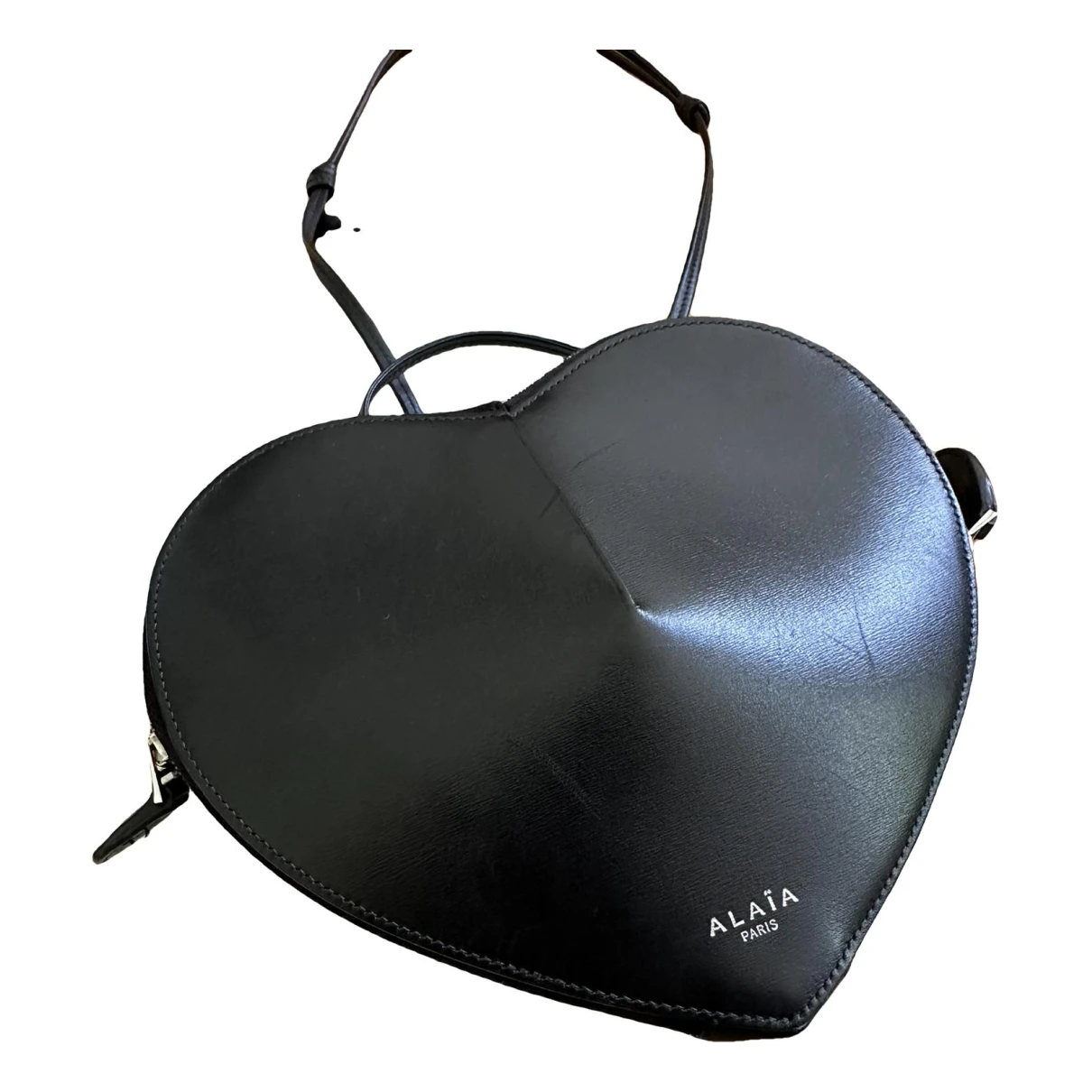 Pre-owned Alaïa Le Coeur Leather Handbag In Black