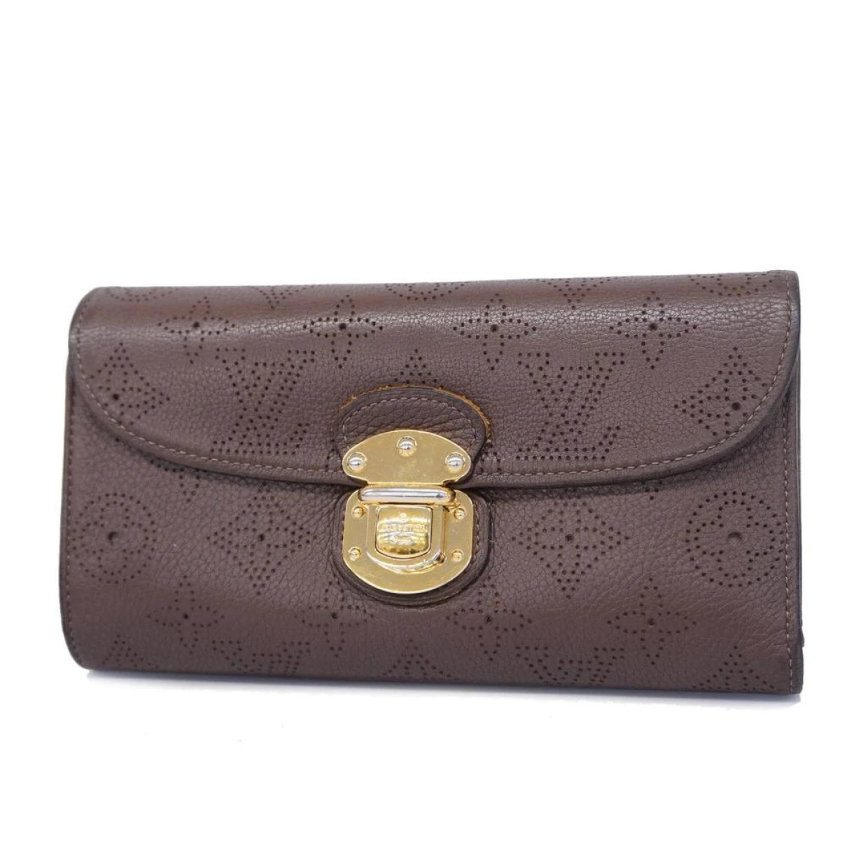 Pre-owned Louis Vuitton Mahina Wallet In Burgundy