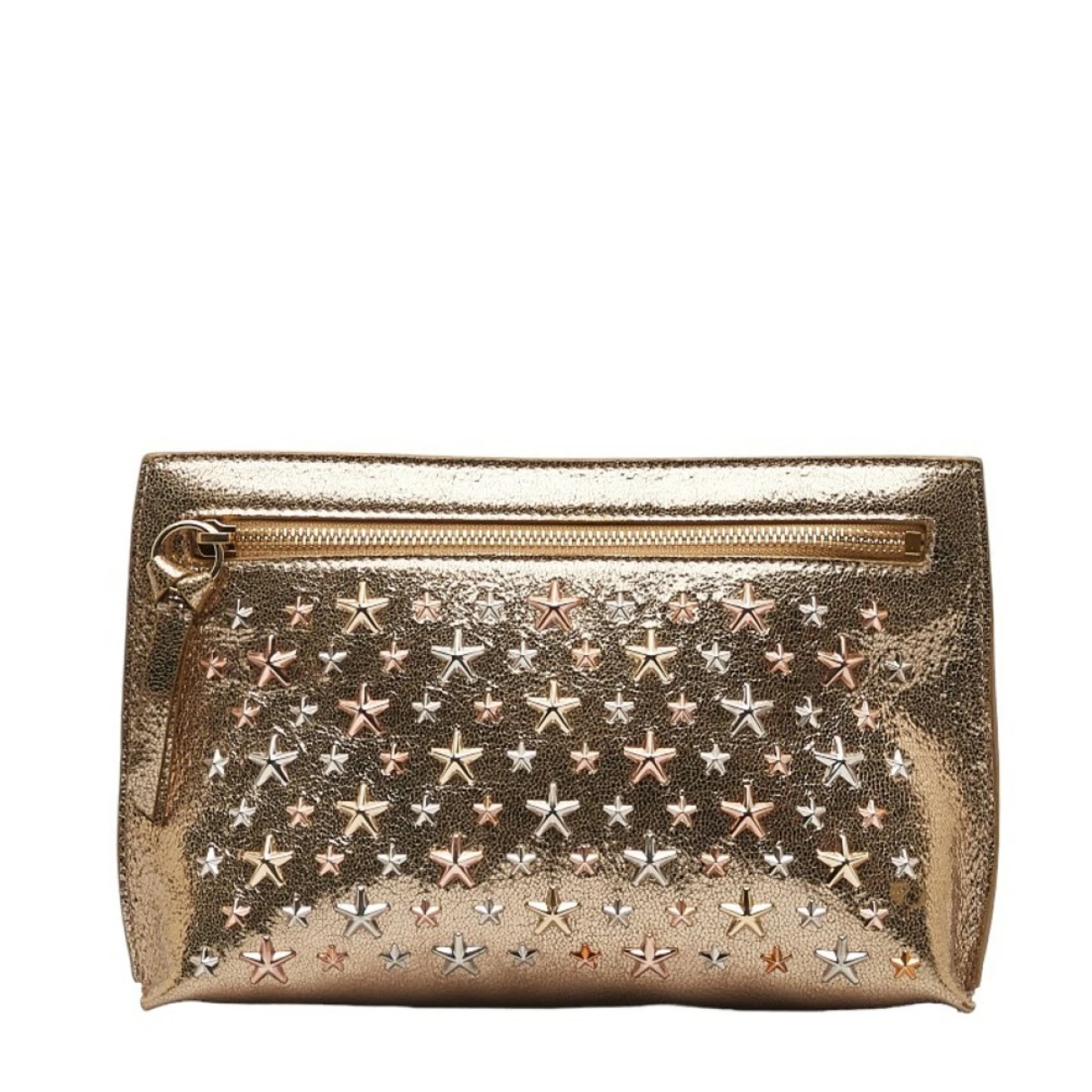 Pre-owned Jimmy Choo Leather Clutch Bag In Gold