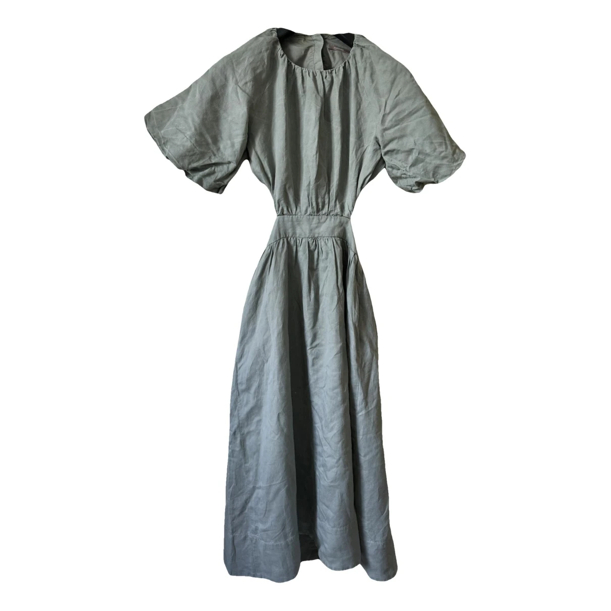 Pre-owned 12 Storeez Linen Maxi Dress In Grey
