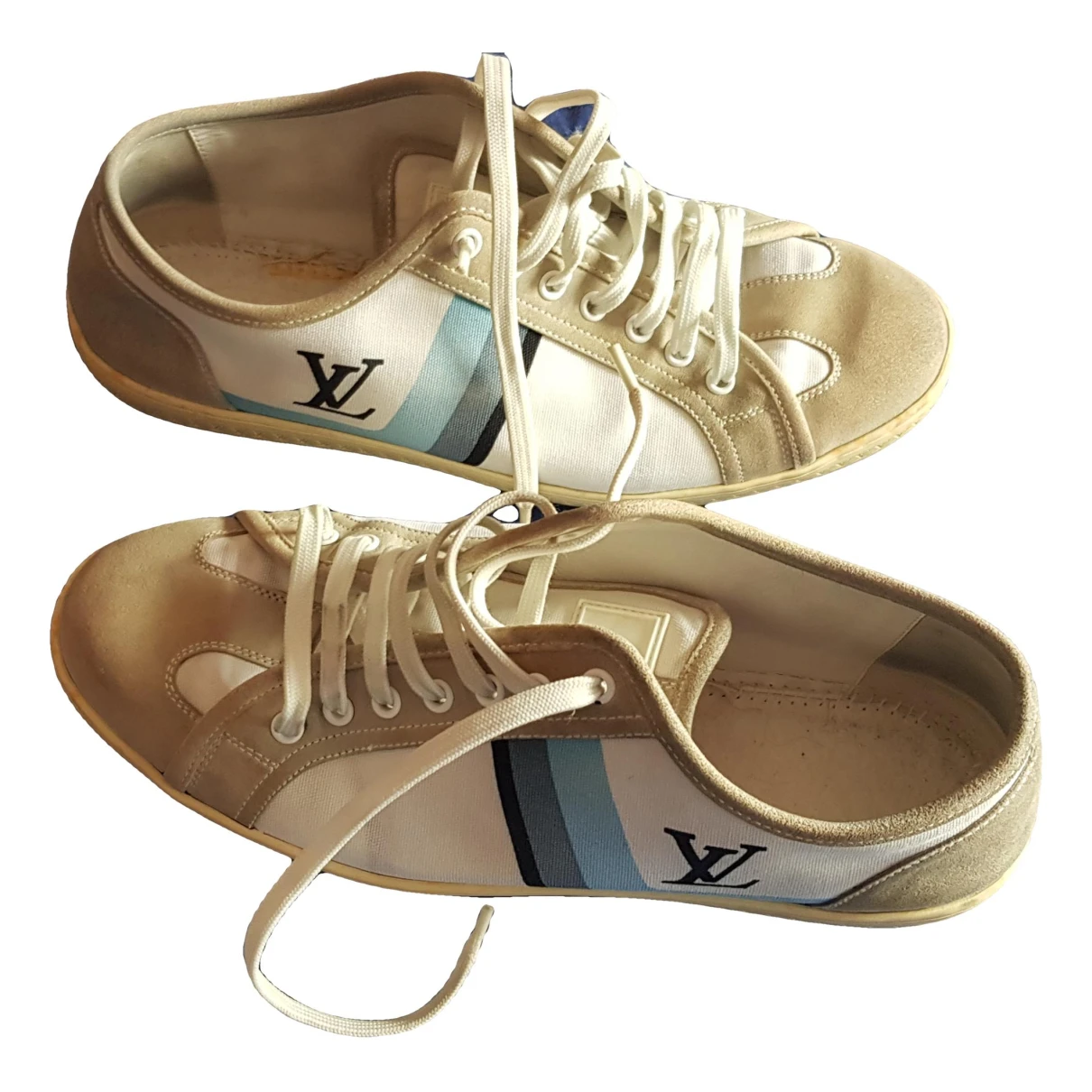 Pre-owned Louis Vuitton Frontrow Cloth Low Trainers In White