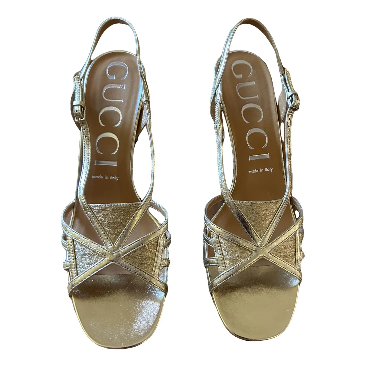 Pre-owned Gucci Leather Heels In Metallic