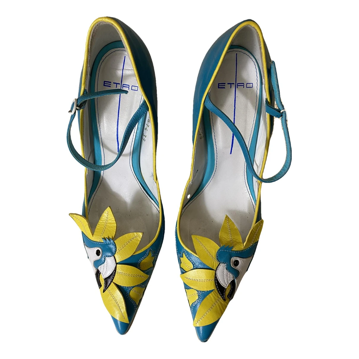 Pre-owned Etro Leather Heels In Turquoise