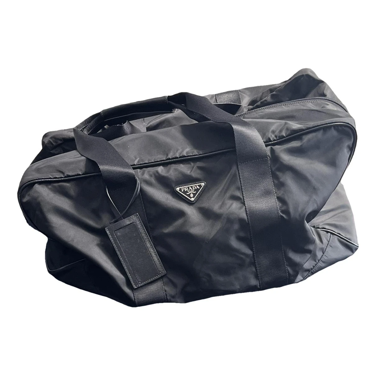 Pre-owned Prada Cloth Travel Bag In Black
