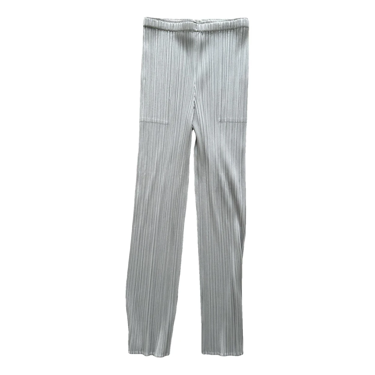 Pre-owned Pleats Please Straight Pants In Grey