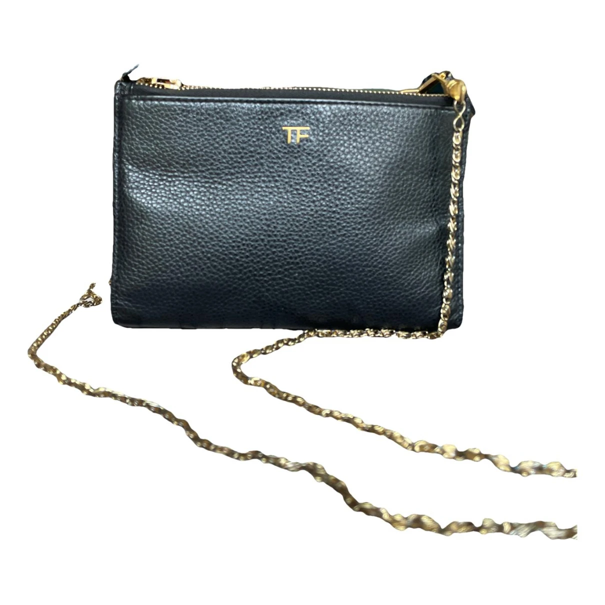 Pre-owned Tom Ford Leather Clutch Bag In Black