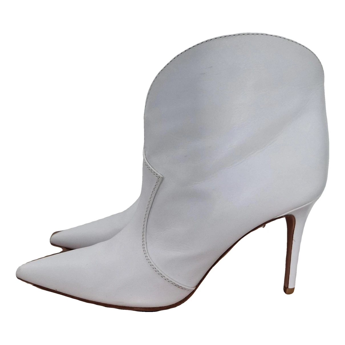 Pre-owned Gianvito Rossi Leather Western Boots In White