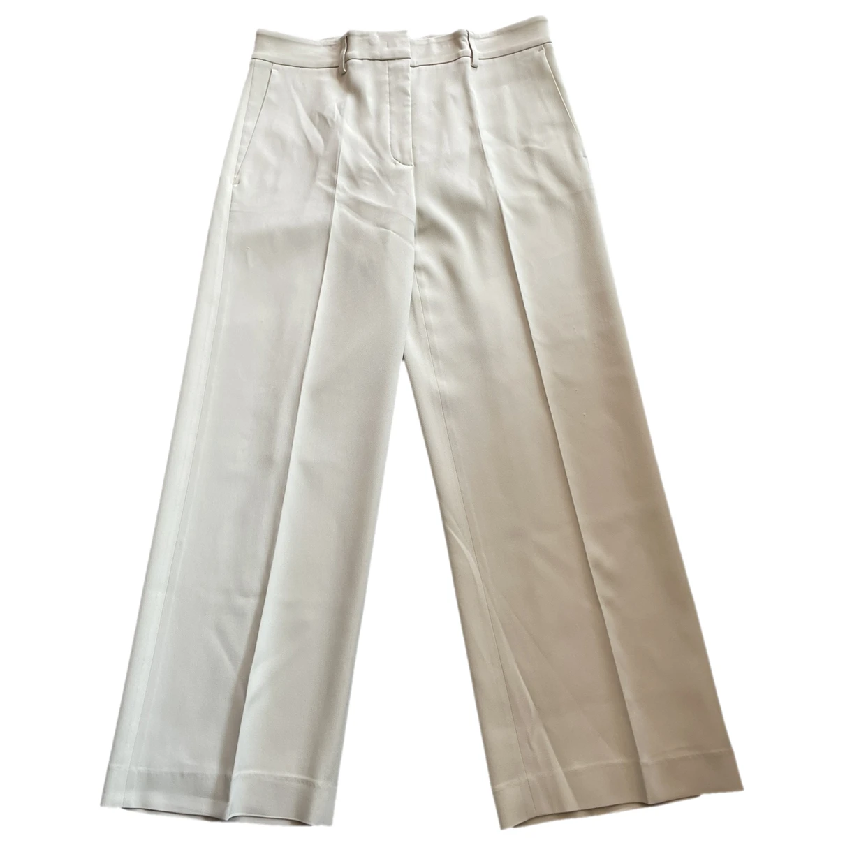 Pre-owned Piazza Sempione Large Pants In White