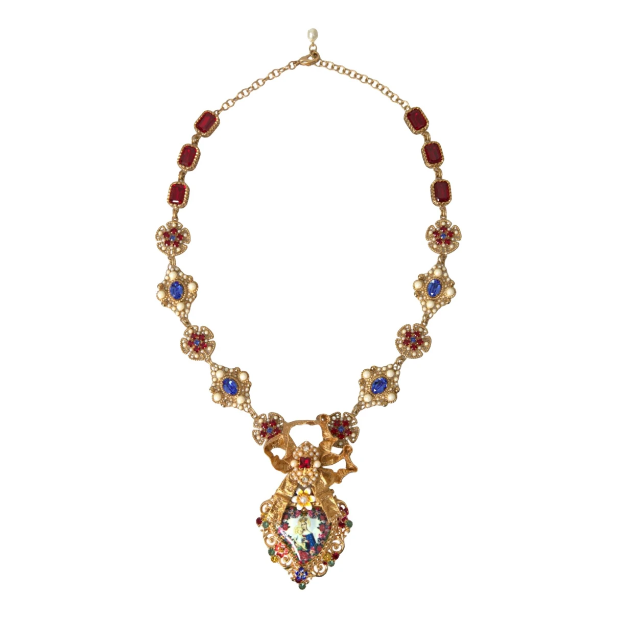 Pre-owned Dolce & Gabbana Crystal Necklace In Multicolour