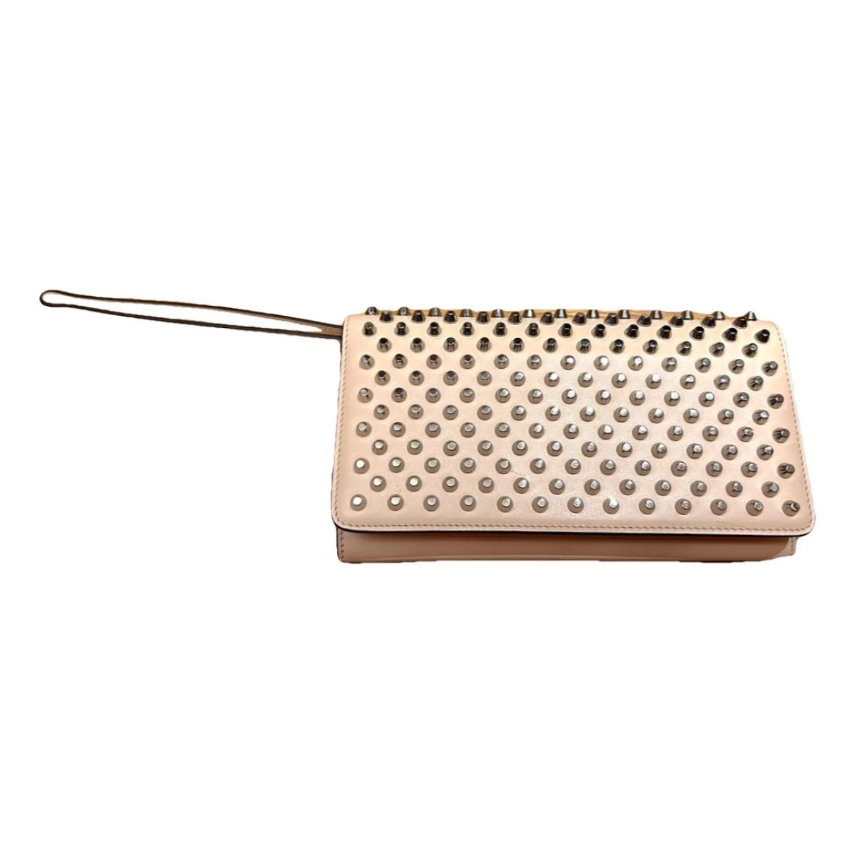 Pre-owned Christian Louboutin Loubiposh Leather Clutch Bag In Pink