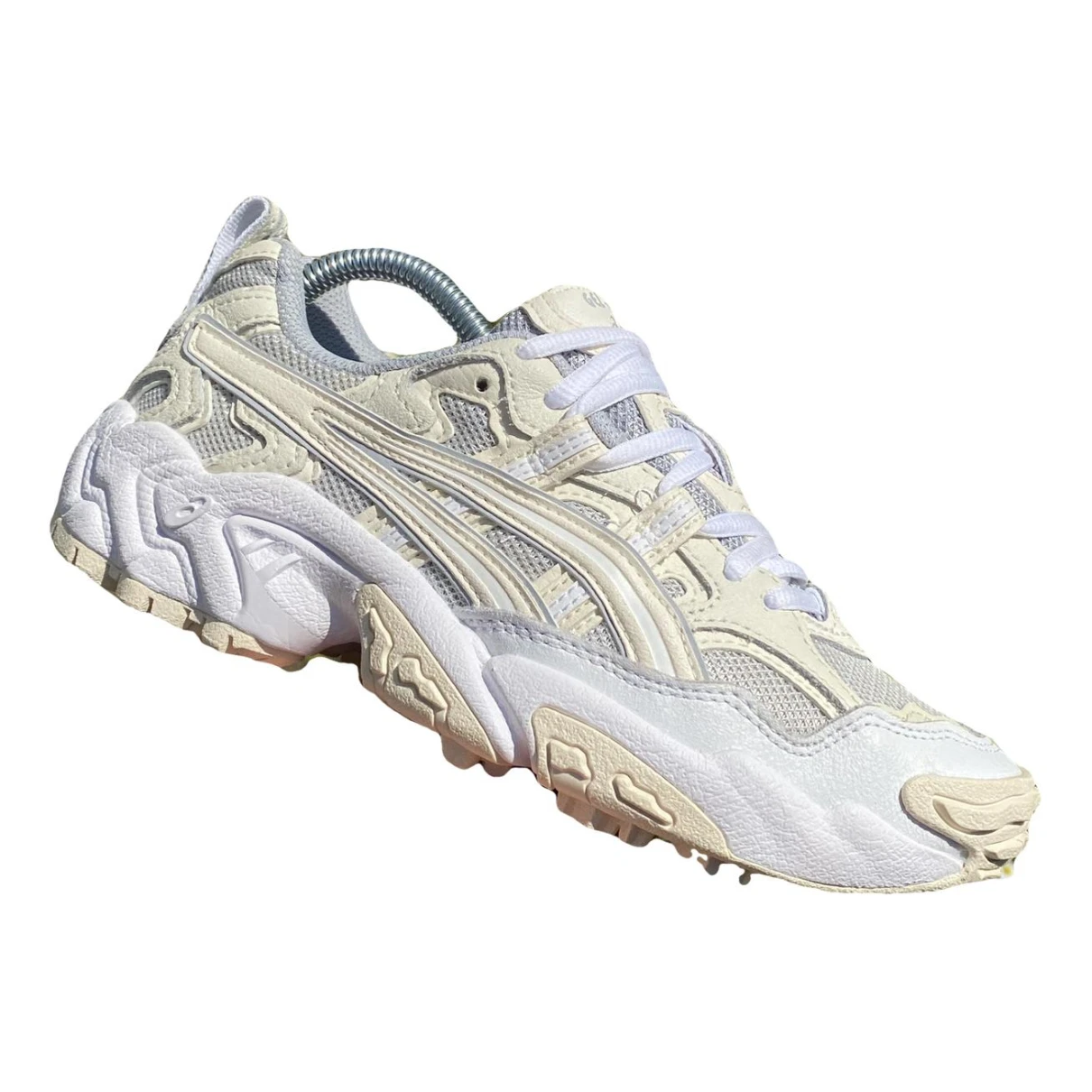 Pre-owned Asics Leather Trainers In White