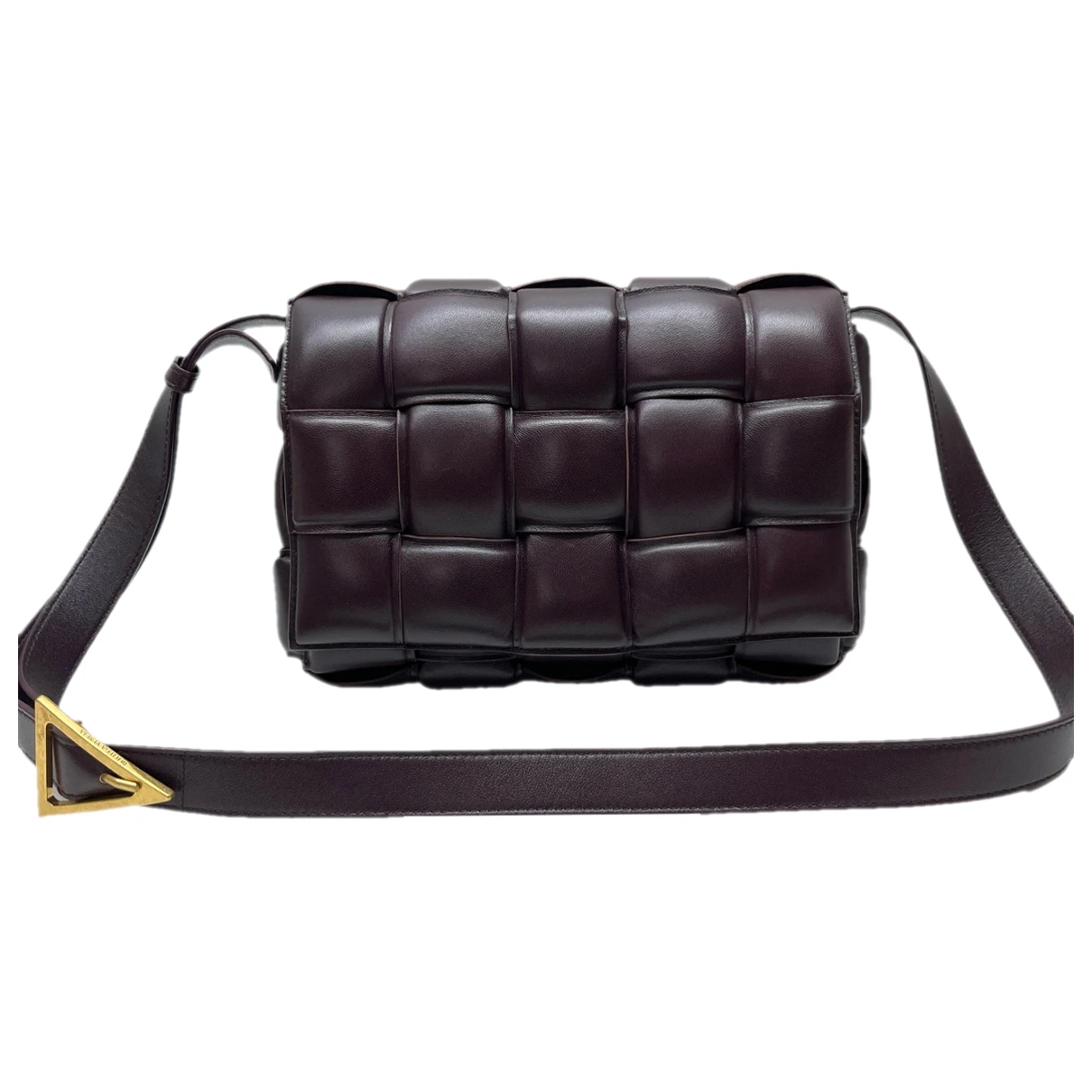Pre-owned Bottega Veneta Cassette Padded Leather Crossbody Bag In Burgundy