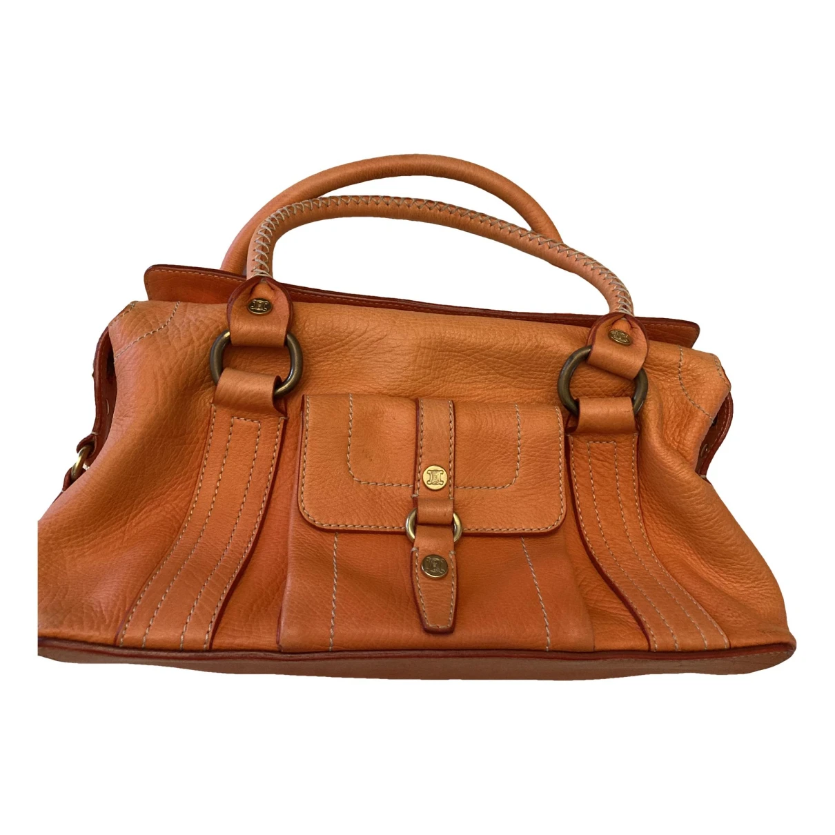 Pre-owned Celine Luggage Leather Handbag In Orange