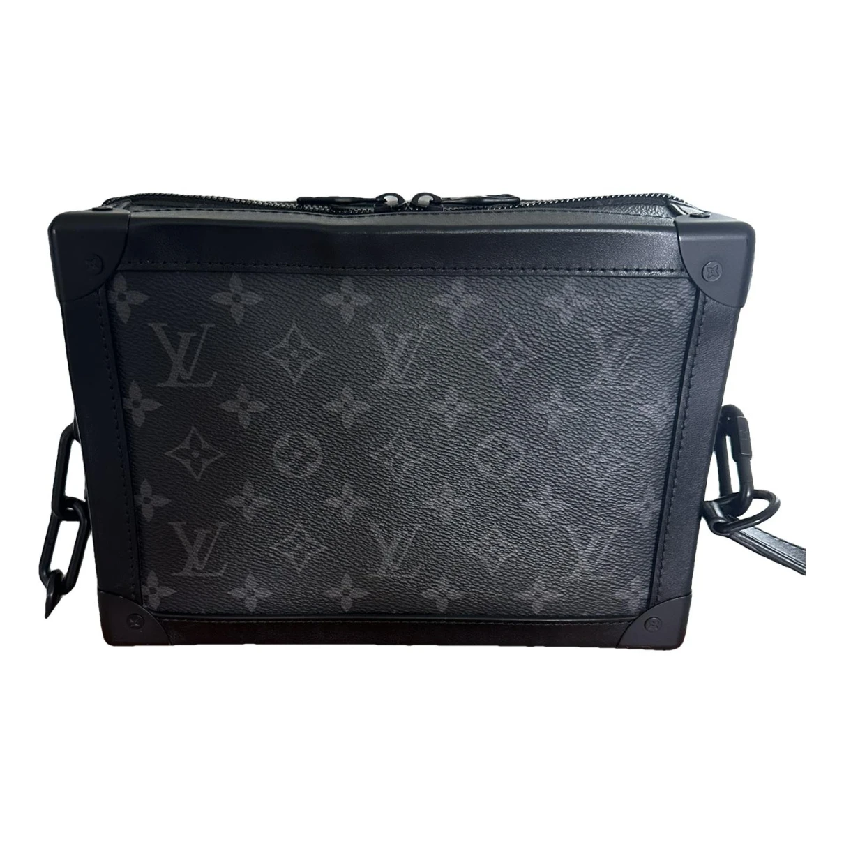 Pre-owned Louis Vuitton Soft Trunk Mini Cloth Bag In Black