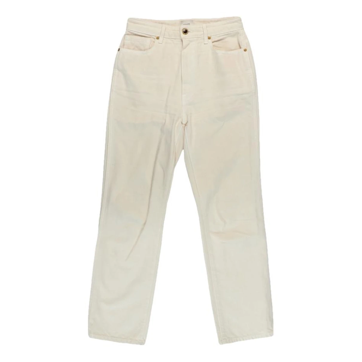 Pre-owned Khaite Straight Jeans In Beige