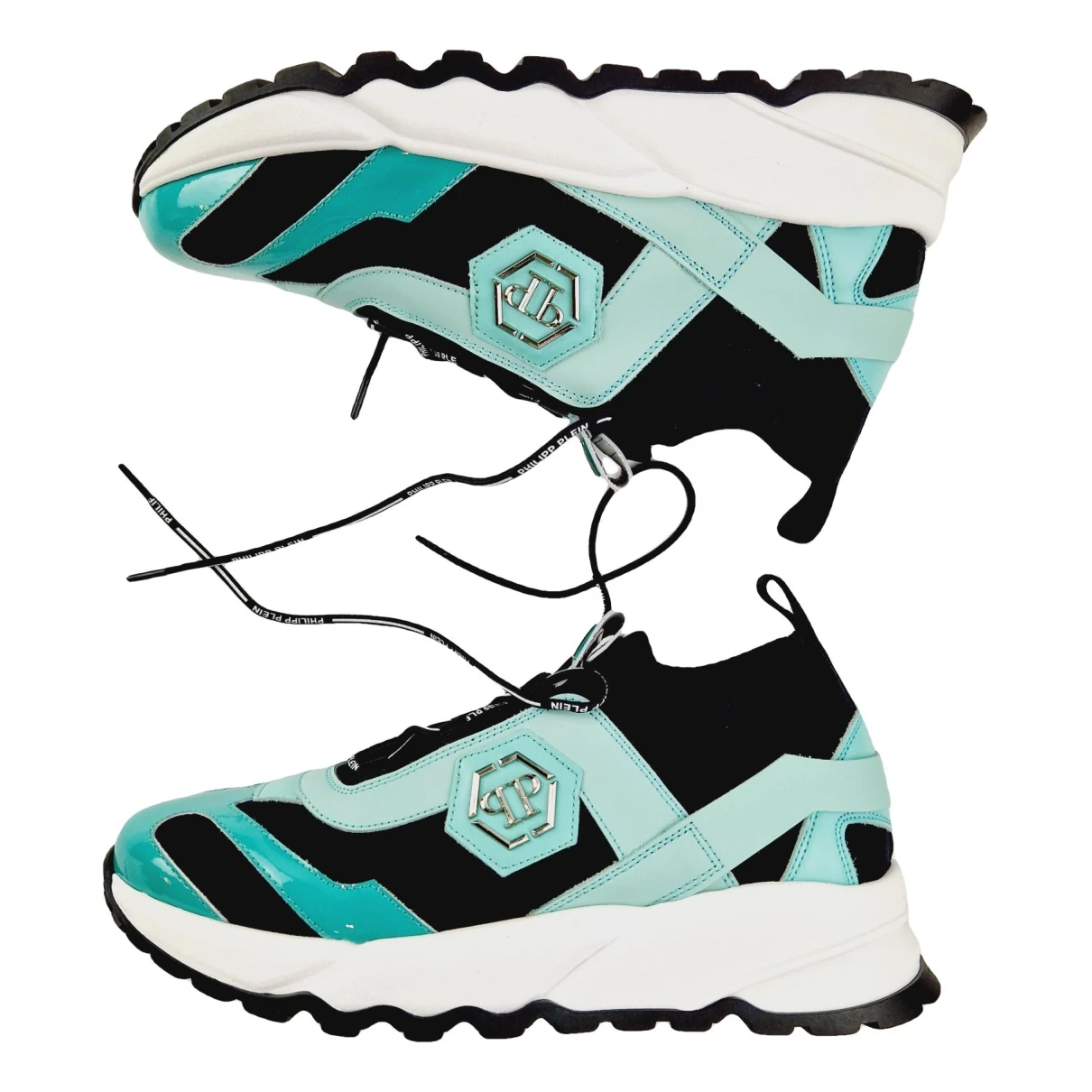 Pre-owned Philipp Plein Trainers In Turquoise