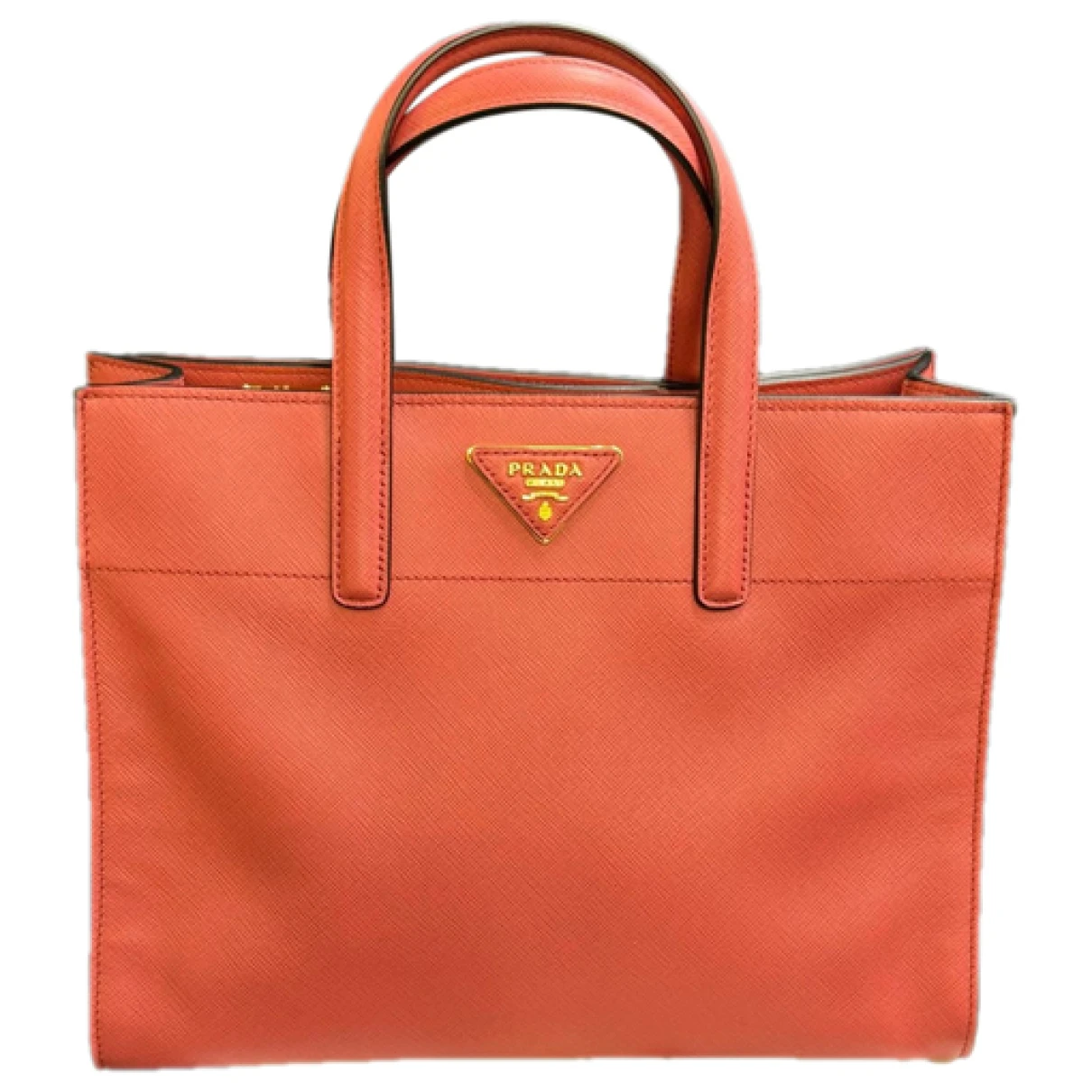 Pre-owned Prada Esplanade Leather Handbag In Orange