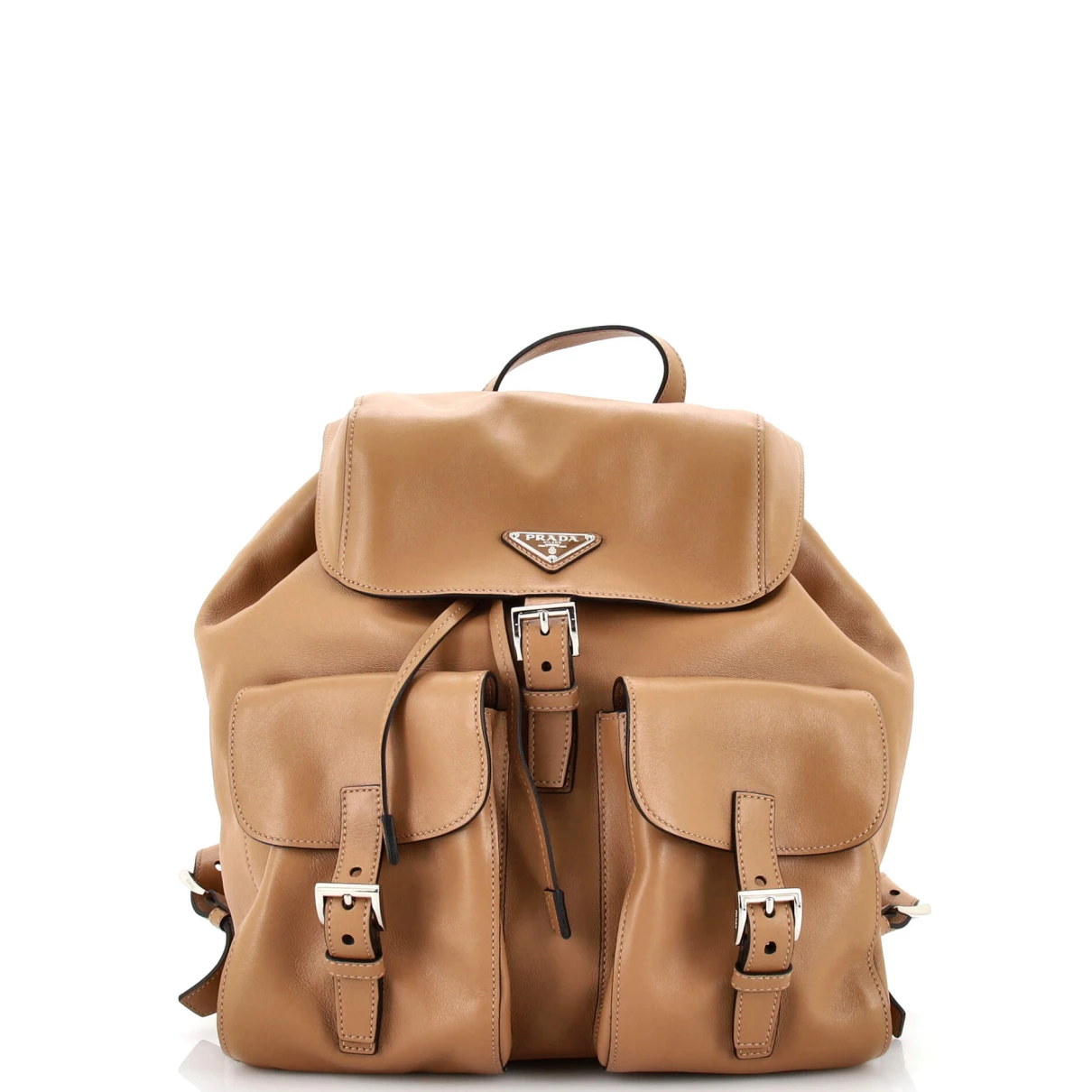 Pre-owned Prada Leather Backpack In Brown