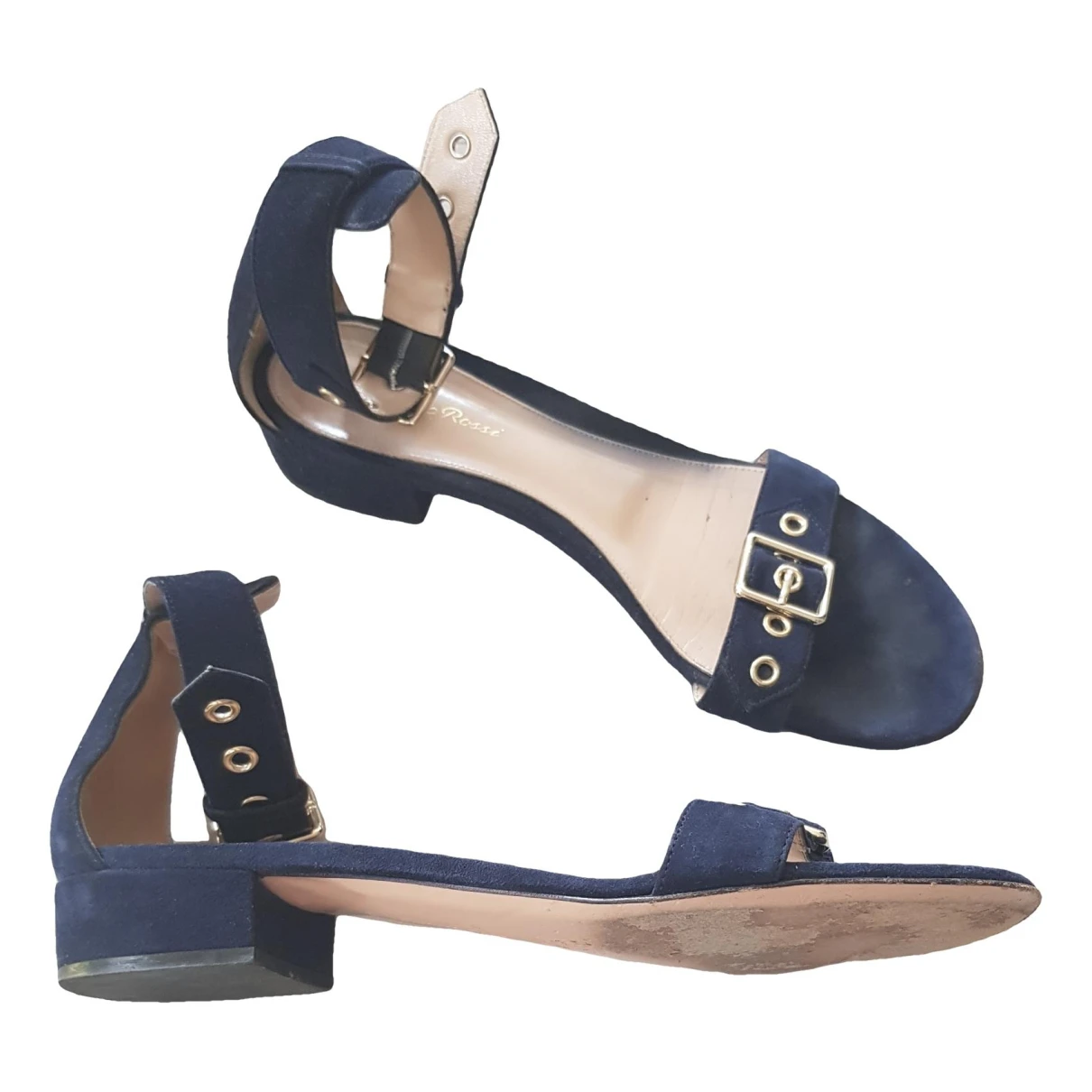 Pre-owned Gianvito Rossi Leather Sandal In Blue
