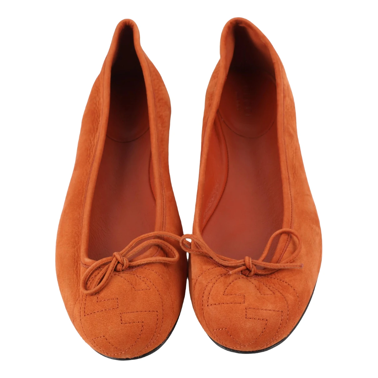 Pre-owned Gucci Ballet Flats In Orange