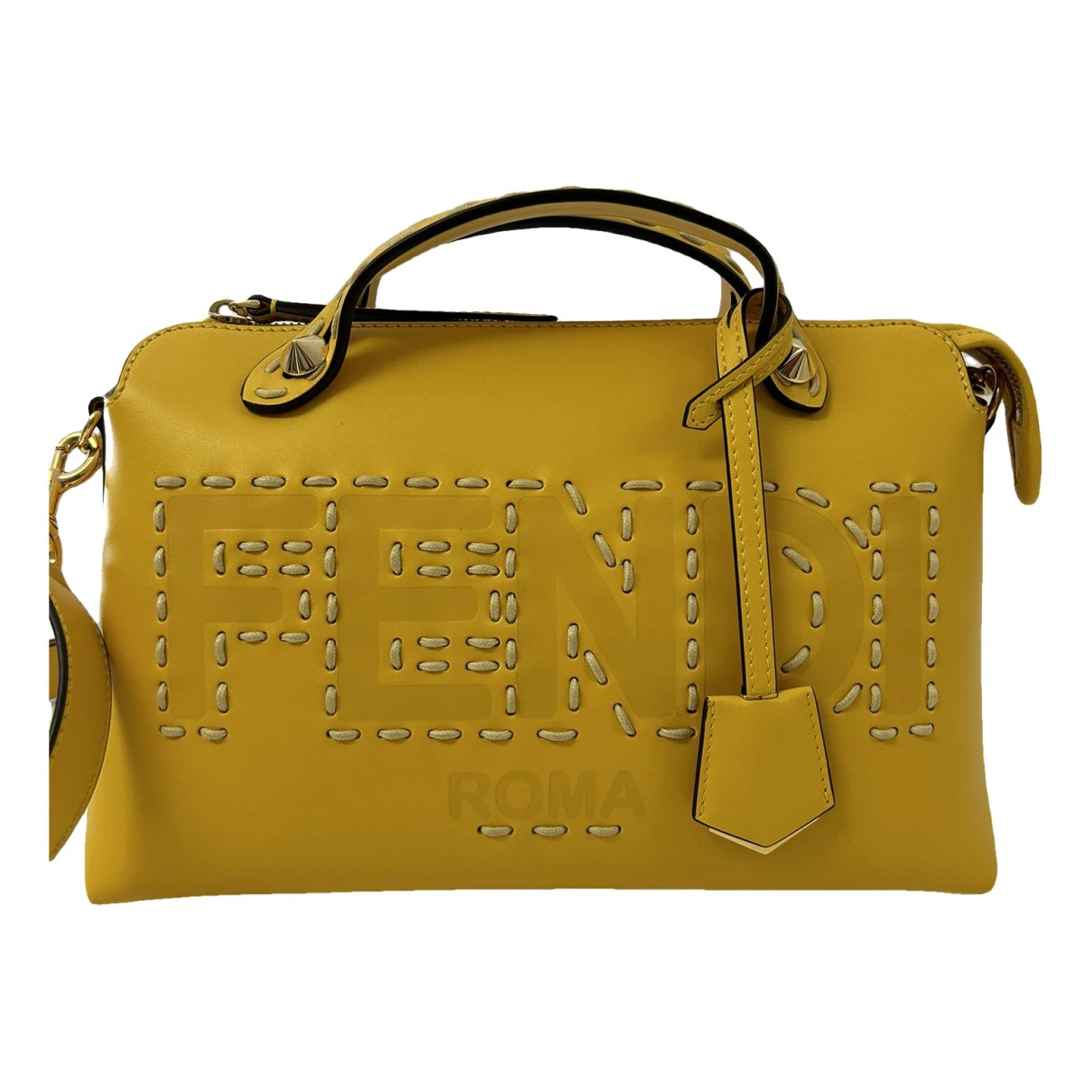 Pre-owned Fendi By The Way Leather Handbag In Yellow