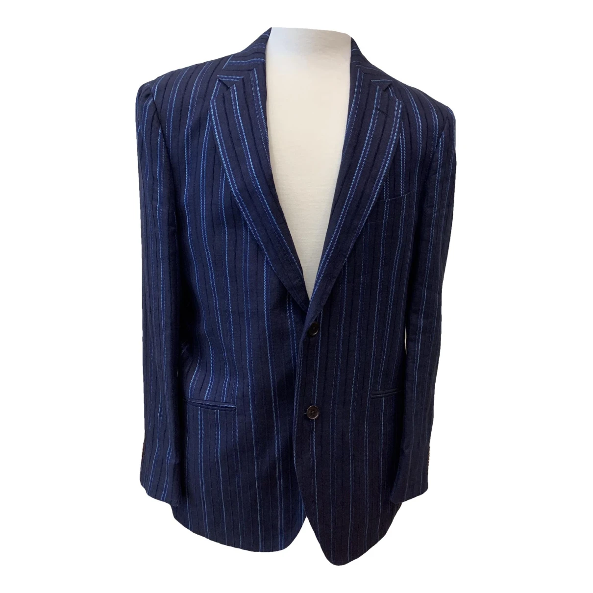 Pre-owned Etro Linen Jacket In Navy