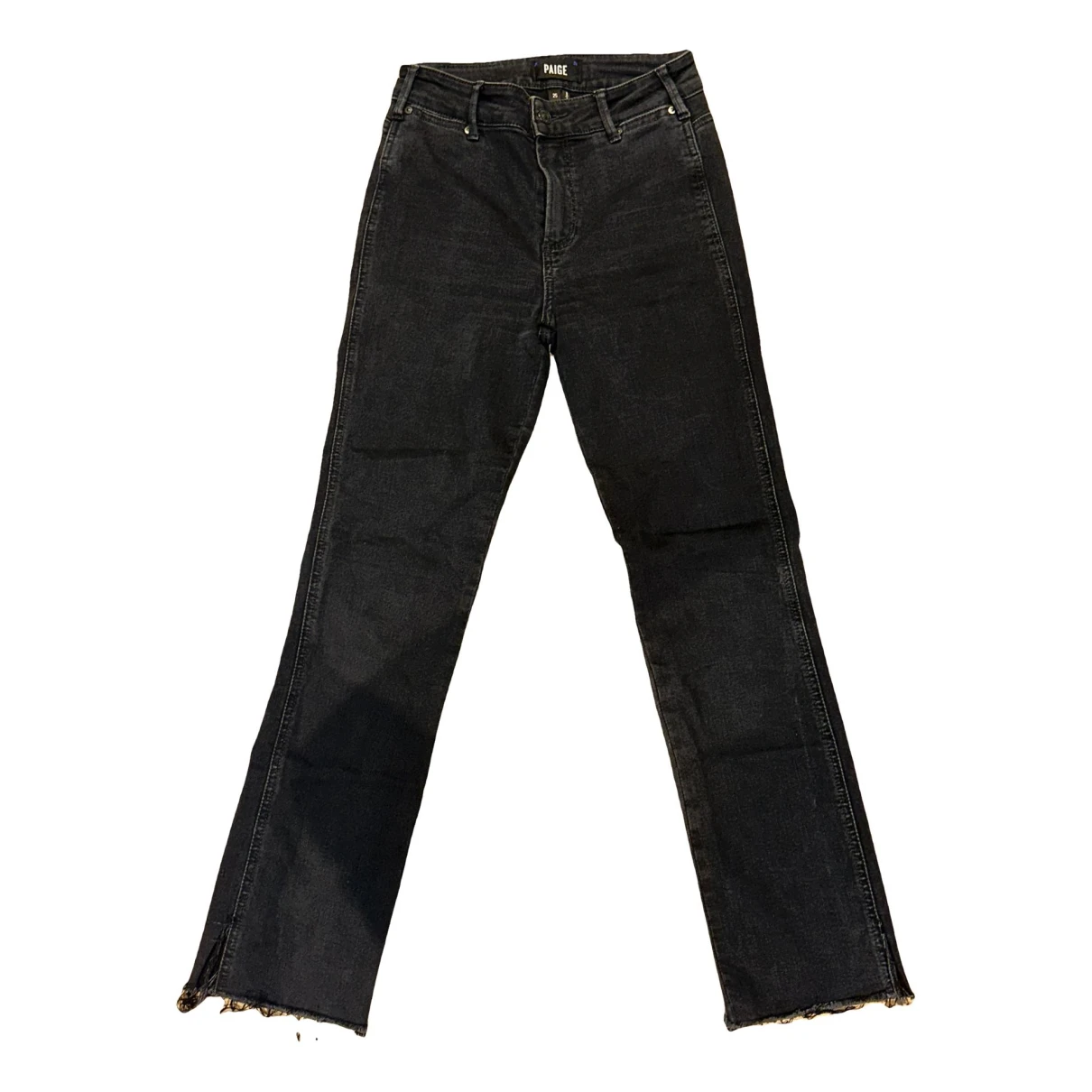 Pre-owned Paige Straight Jeans In Black