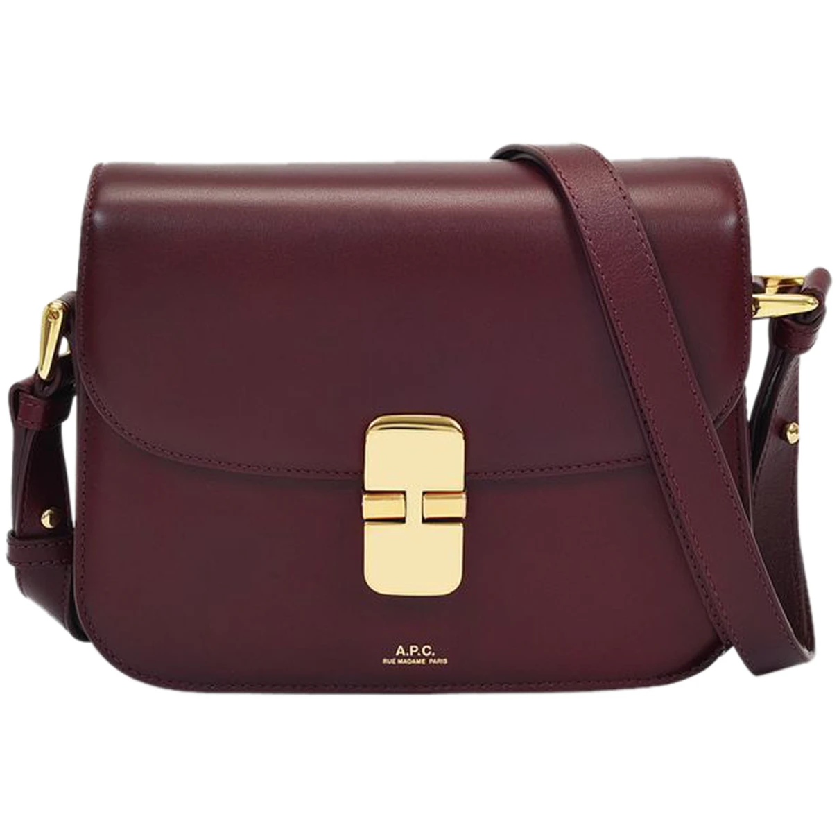 Pre-owned Apc Leather Crossbody Bag In Burgundy