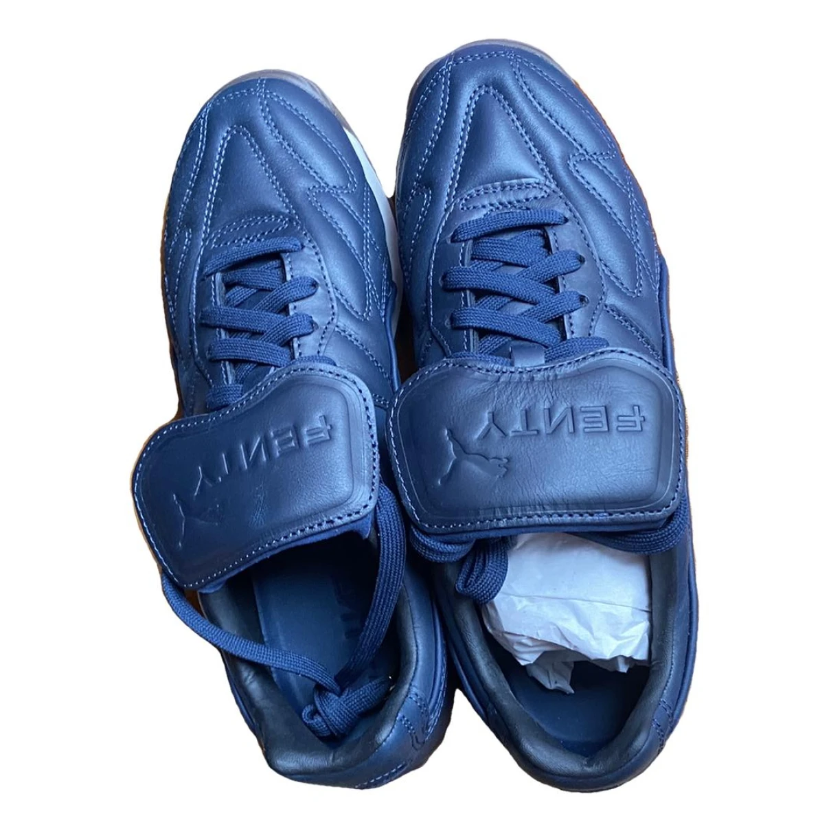 Pre-owned Fenty X Puma Leather Trainers In Navy