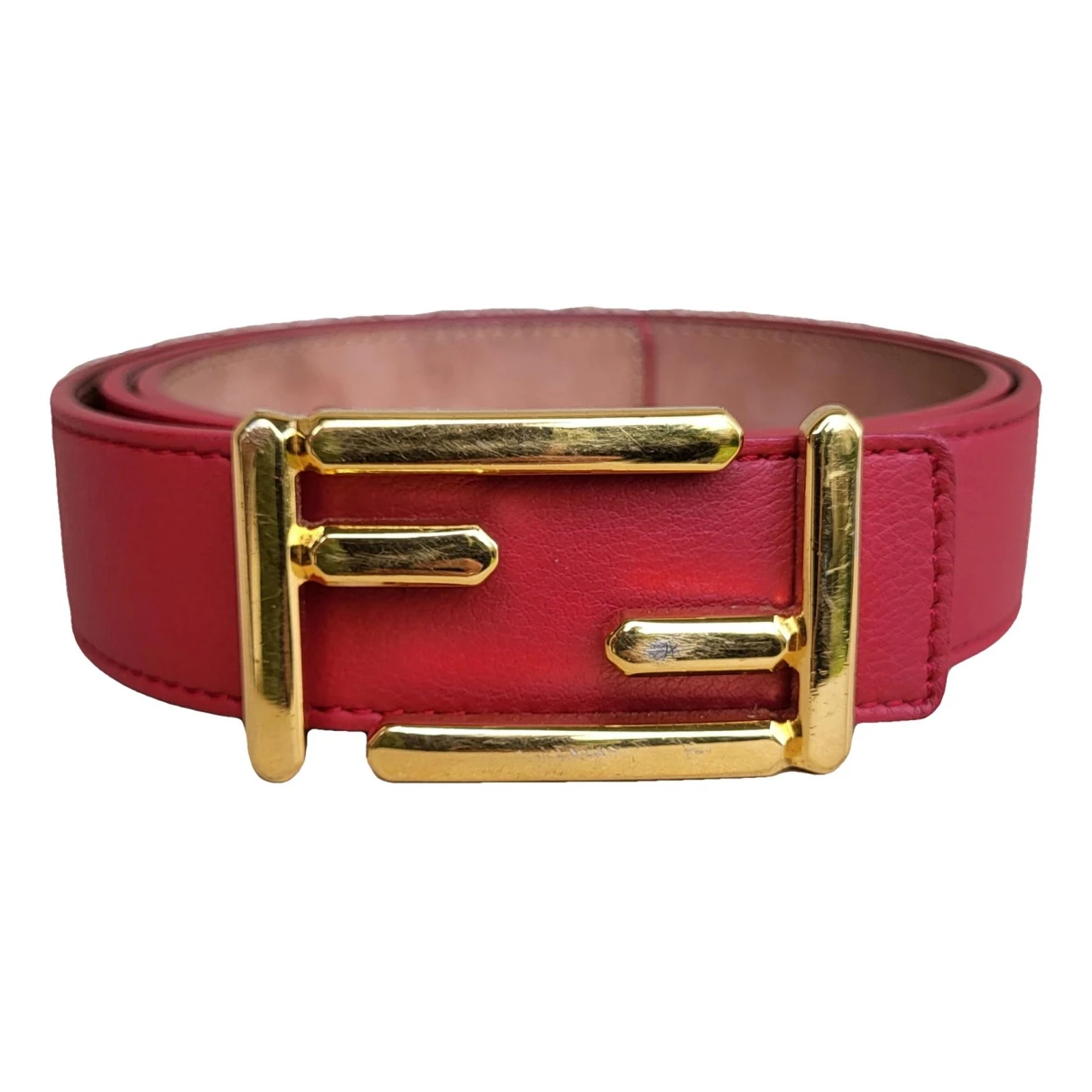 Pre-owned Fendi Leather Belt In Red