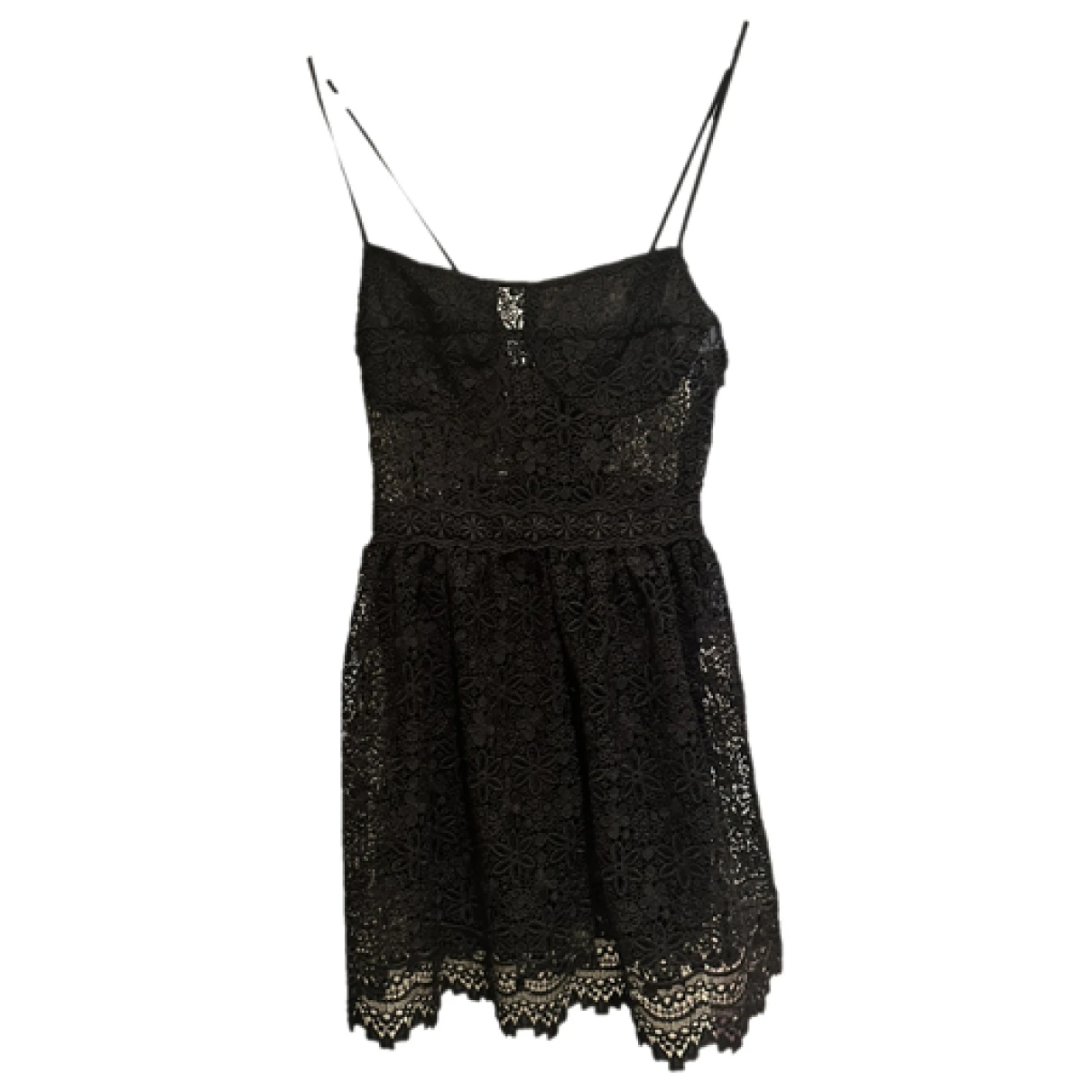 Pre-owned Charo Ruiz Lace Mini Dress In Black