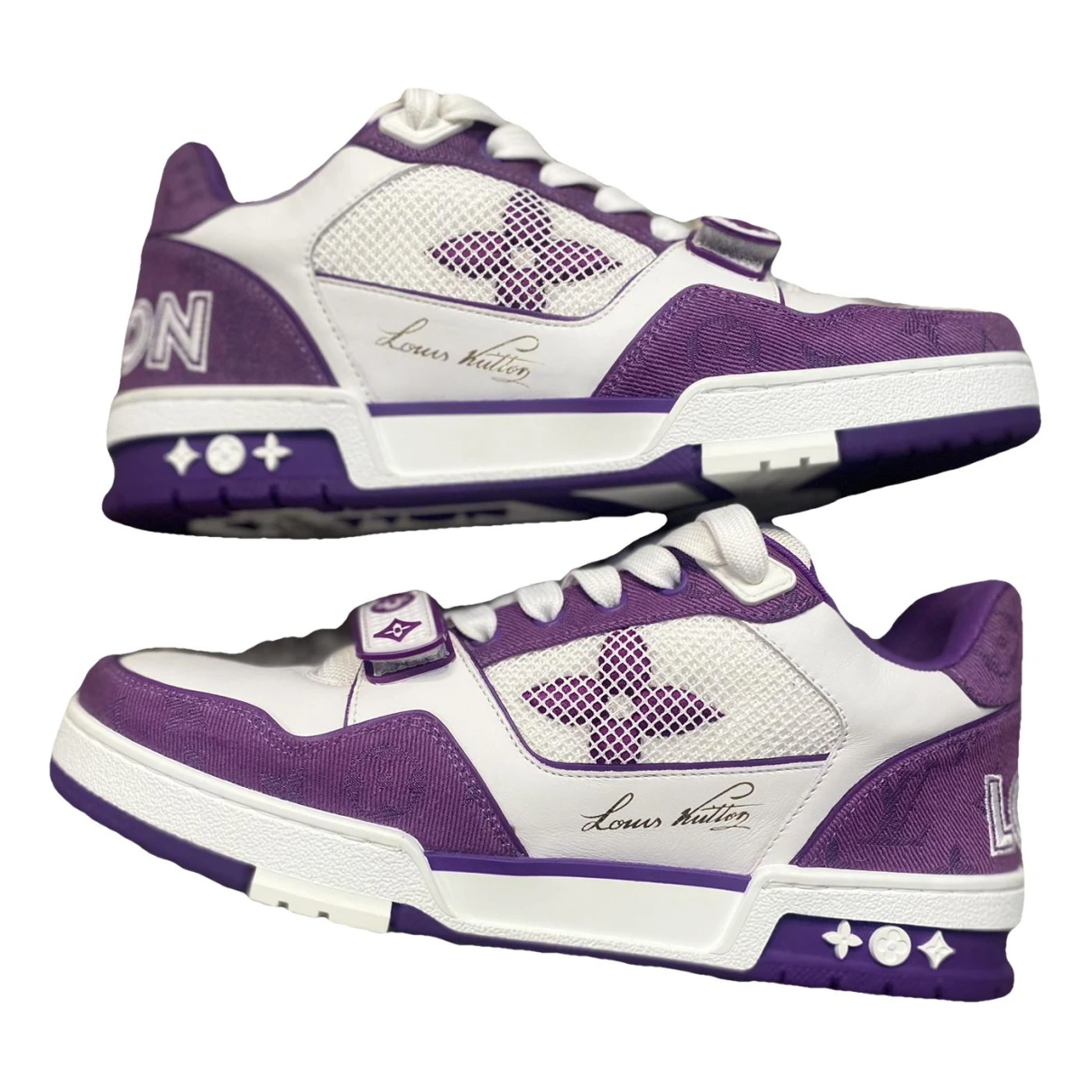 Pre-owned Louis Vuitton Lv Trainer Low Trainers In Purple