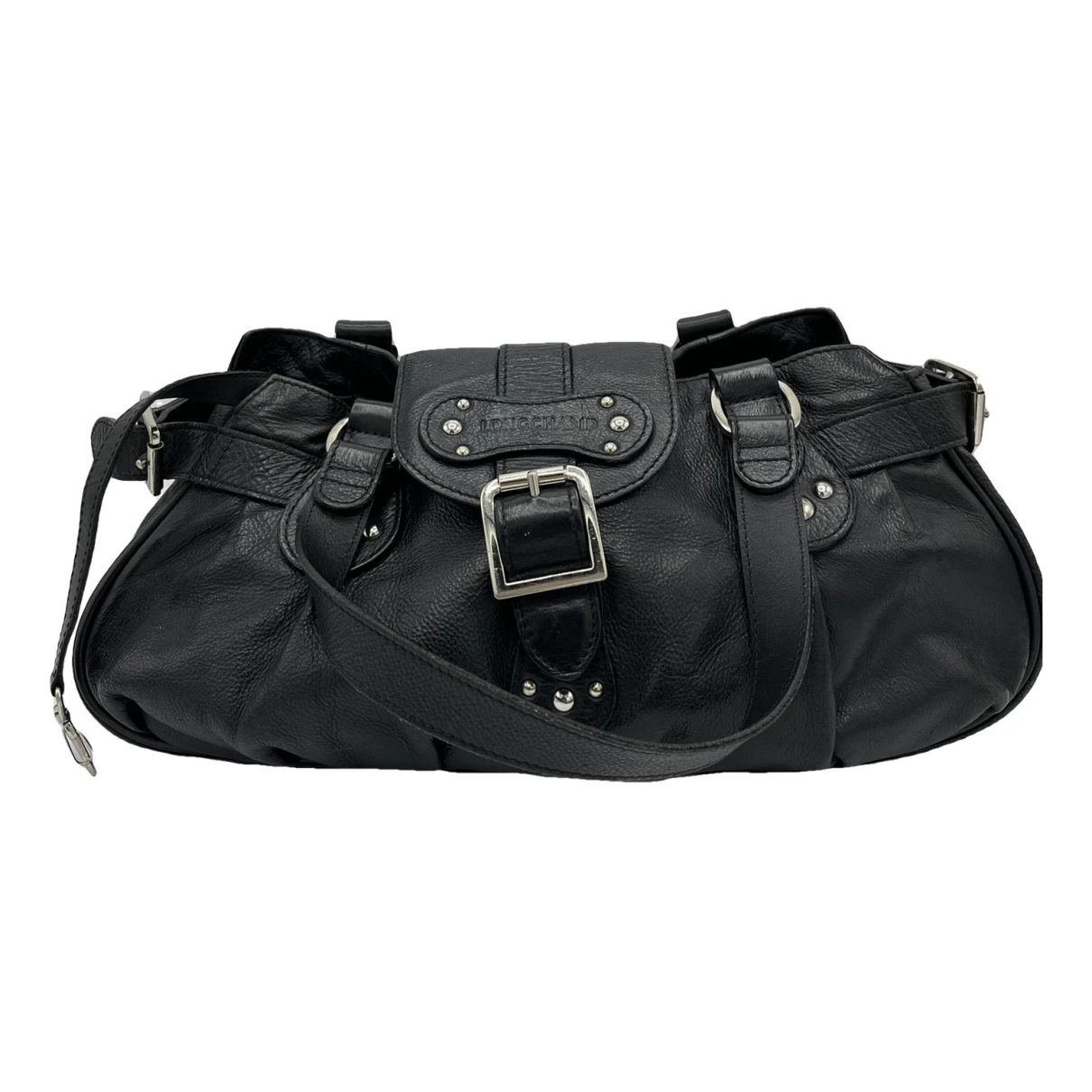 Pre-owned Longchamp Idole Leather Handbag In Black