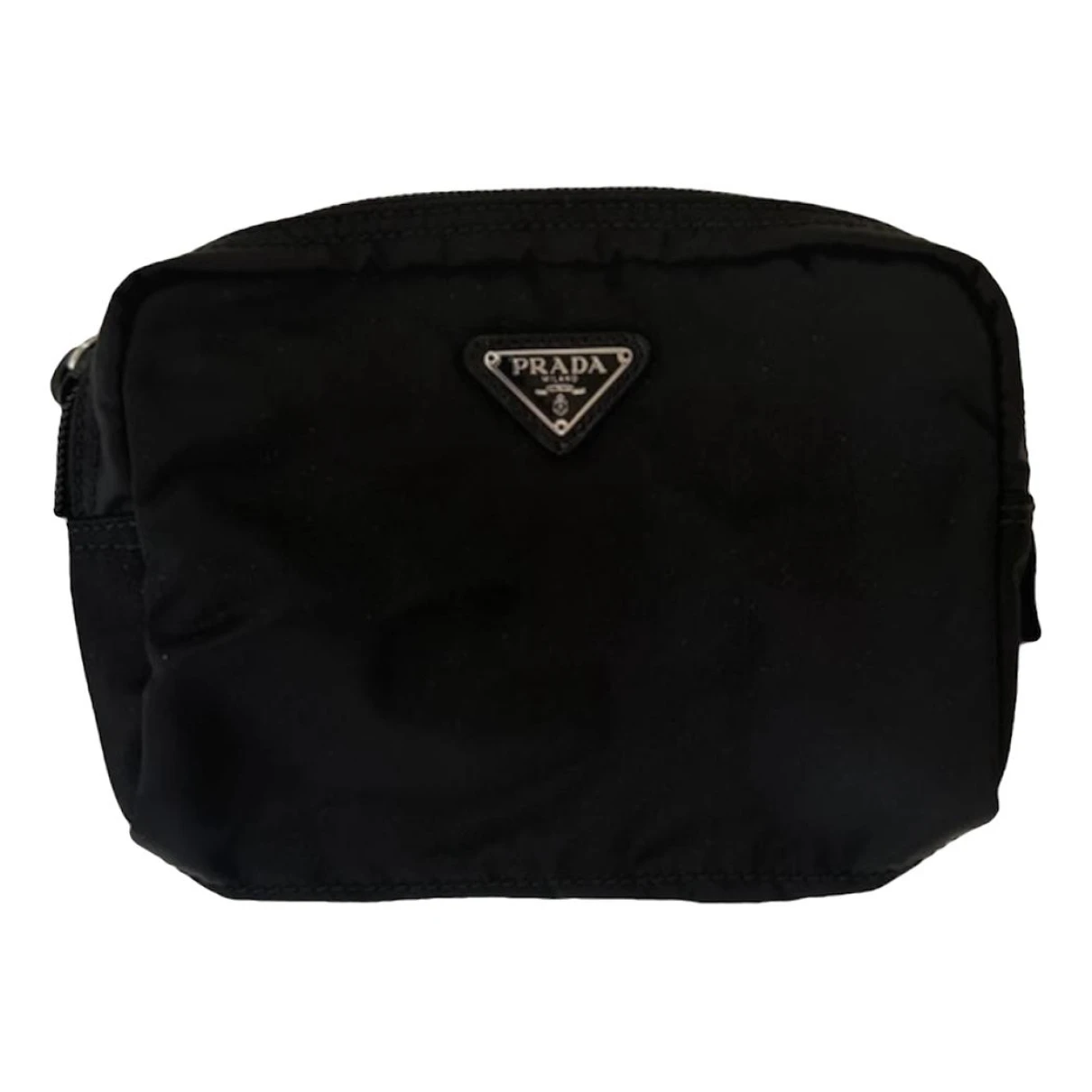 Pre-owned Prada Re-nylon Cloth Clutch Bag In Black