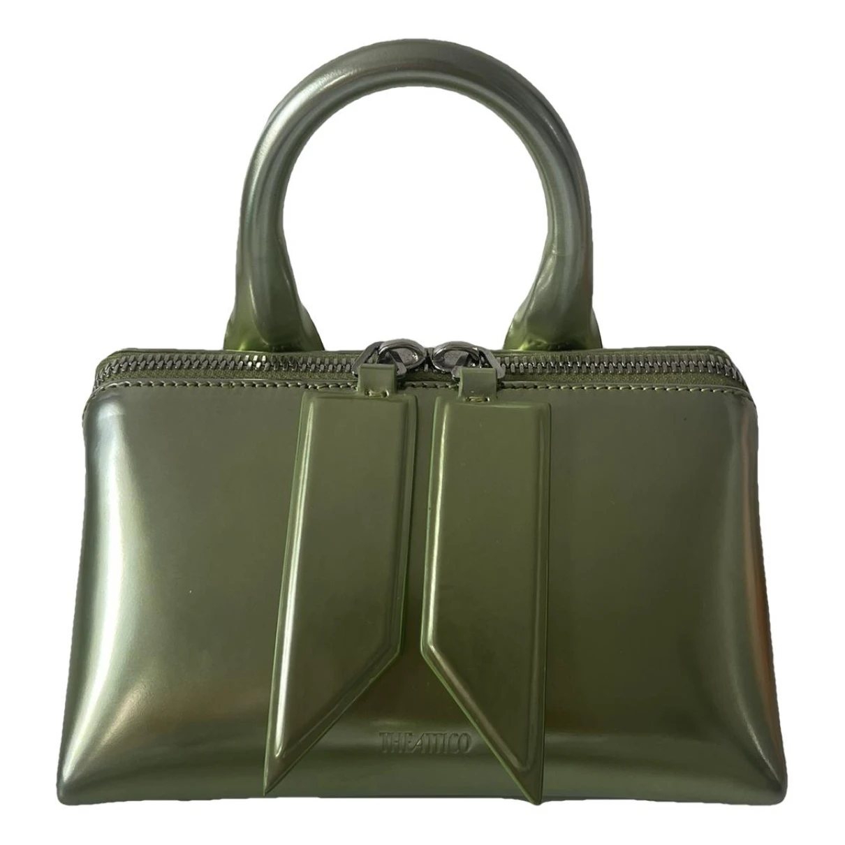 Pre-owned Attico Leather Handbag In Green