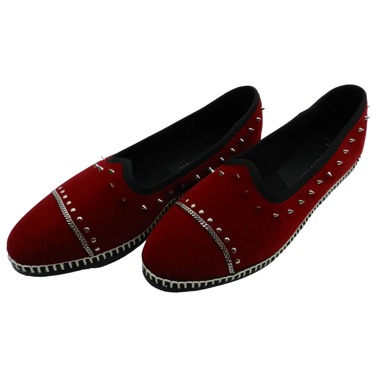 Pre-owned Giuseppe Zanotti Cloth Ballet Flats In Red