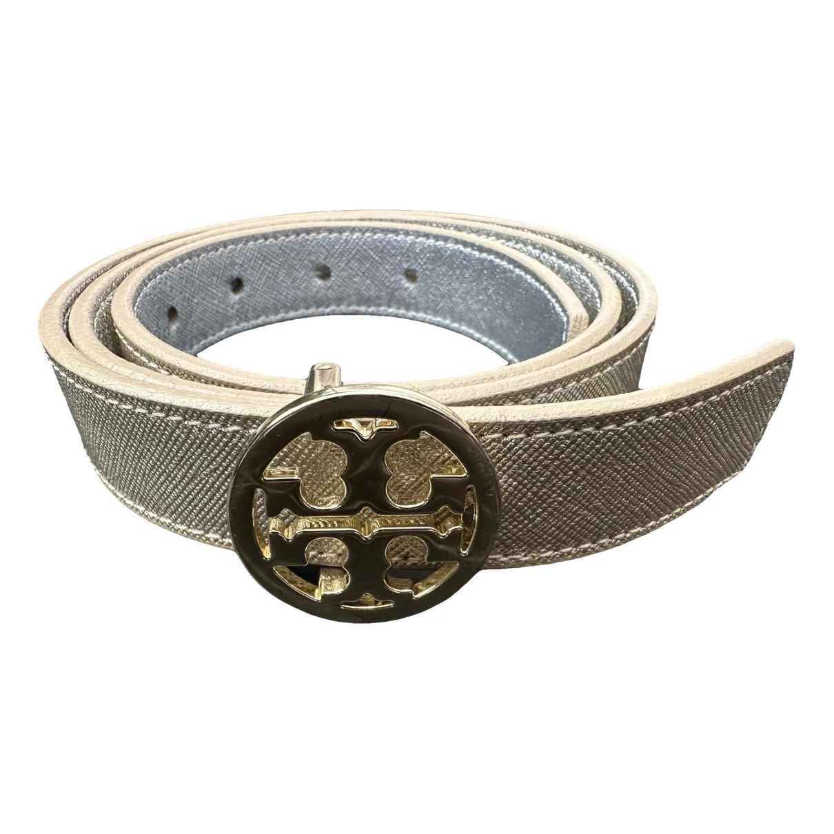 Pre-owned Tory Burch Leather Belt In Gold