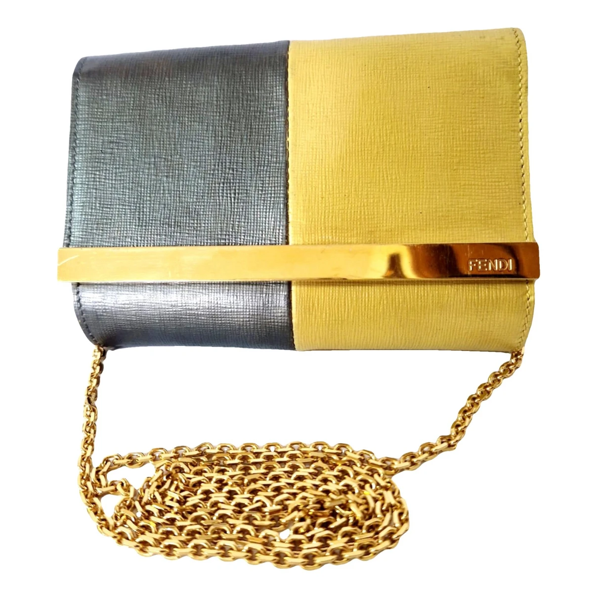 Pre-owned Fendi Leather Crossbody Bag In Gold