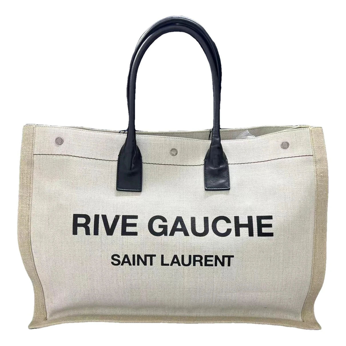 Pre-owned Saint Laurent Rive Gauche Linen Tote In Multicolour