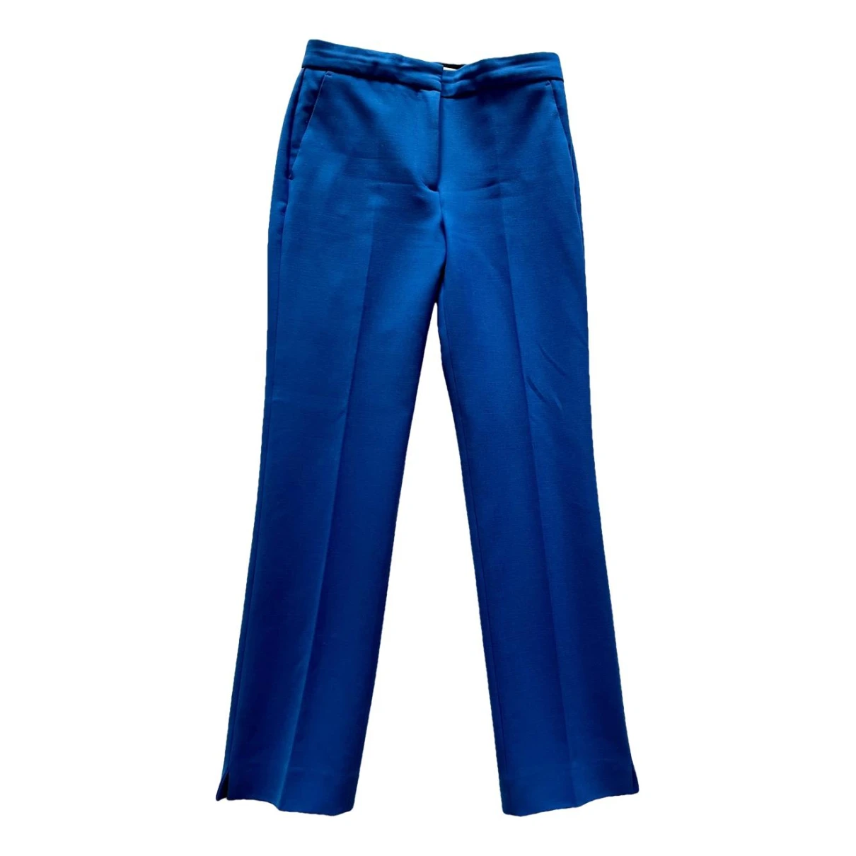Pre-owned Victoria Victoria Beckham Wool Straight Pants In Blue