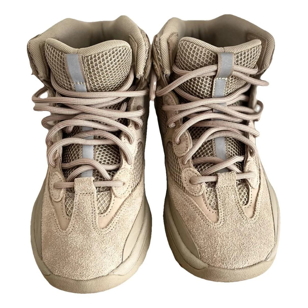 Pre-owned Yeezy X Adidas Leather High Trainers In Beige