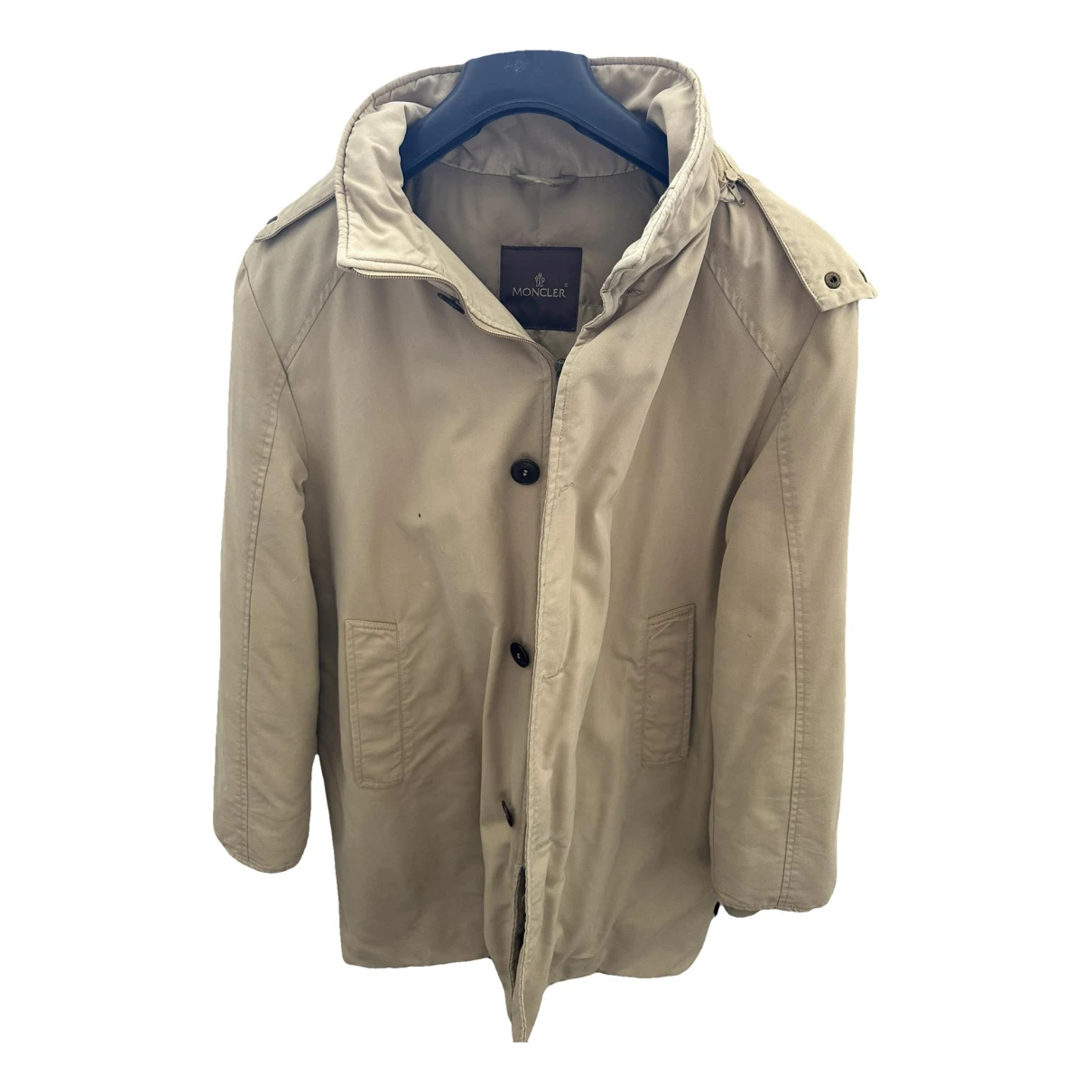 Pre-owned Moncler Peacoat In Beige