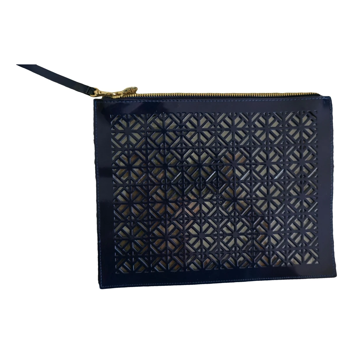 Pre-owned Tory Burch Clutch Bag In Navy