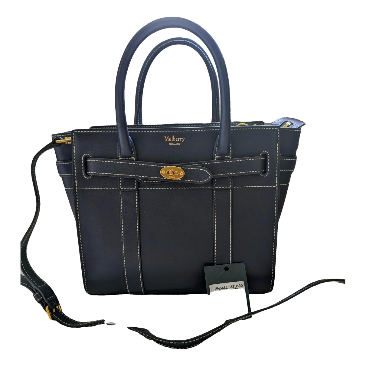 Pre-owned Mulberry Bayswater Leather Crossbody Bag In Blue