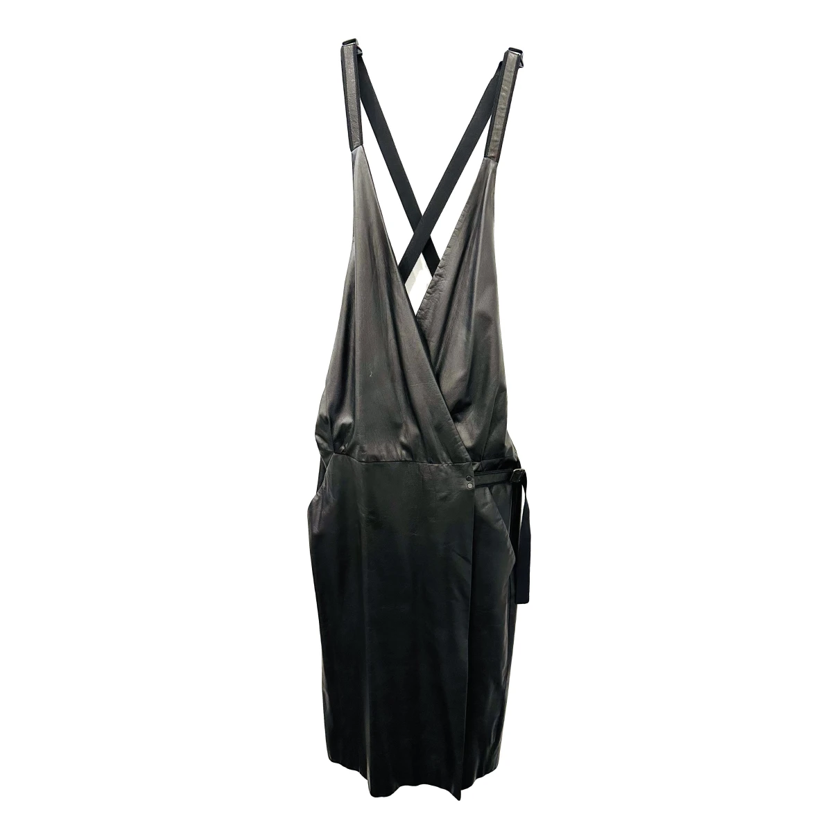 Pre-owned Proenza Schouler Leather Mid-length Dress In Black